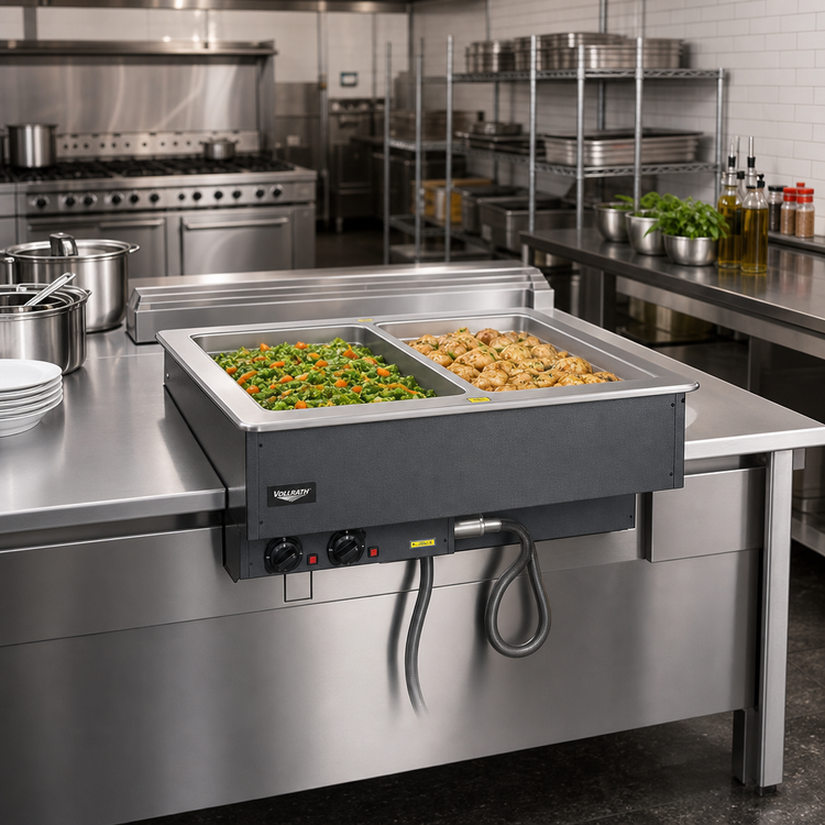 Product image #2 for Vollrath Two-Well Drop-In Electric Hot Food Well Module with Auto-Fill and Manifold Drain