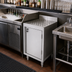 Thumbnail image #2 for Slim-Line Freestanding Underbar Storage Cabinet with Drainboard, Right-Hinged Locking Door, 18 x 18 x 32-1/2 Inches