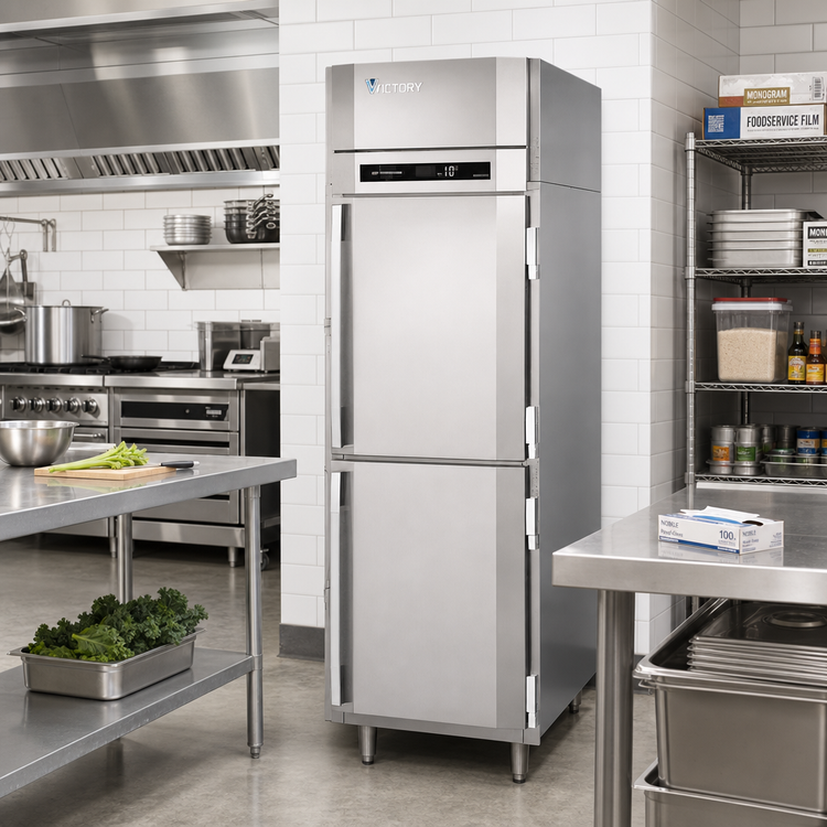 Product image #2 for Victory UltraSpec™ V-Core™ 1-Section Standard Depth Reach-In Freezer, 21.5 Cu. Ft., Half-Height Solid Doors
