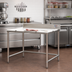 Thumbnail image #2 for Eagle Group 48-Inch x 36-Inch Boning Table with Poly Top, Stainless Steel Base and 4-Inch Backsplash