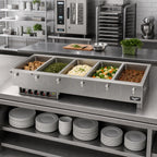 Thumbnail image #2 for Vollrath 3640850HD Five-Well Drop-In Electric Hot Food Well, Wet Operation, 12 x 20-Inch Pans, Manifold Drain