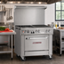 Thumbnail image #2 for Southbend Ultimate 36-Inch Commercial Gas Restaurant Range with 2 Open Burners, 24-Inch Charbroiler and Cabinet Base