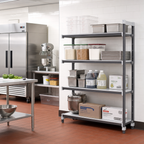 Thumbnail image #2 for Cambro Camshelving® Elements EXA245472S4480 Stationary Solid Add-On Polymer Shelving Unit, 24 x 54 x 72 Inches, 4-Tier, Speckled Gray