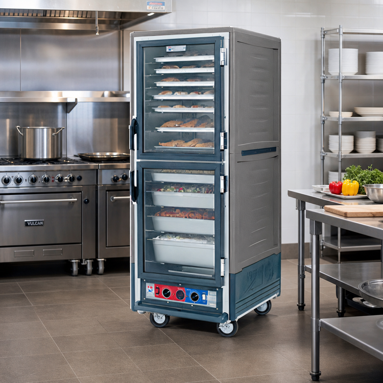 Product image #2 for Metro C5 3 Series Insulation Armour Heated Holding Cabinet, Full Height, Lower Wattage, Dutch Clear Doors, Gray