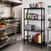 Thumbnail image #2 for Quantum 24-Inch W x 21-Inch D x 86-Inch H Wire Shelving Starter Kit, Black Epoxy Antimicrobial Finish