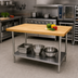 Thumbnail image #2 for Advance Tabco 48 Inch W x 36 Inch D Laminated Hard Maple Top Work Table with Adjustable Stainless Steel Undershelf