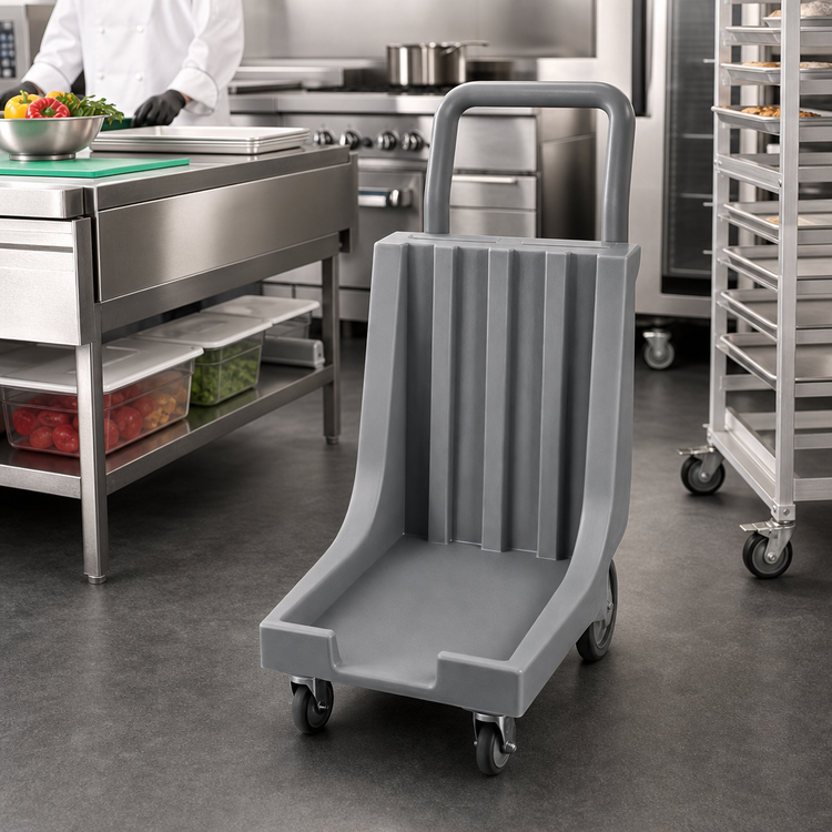 Product image #3 for Cambro Camdolly Tray and Sheet Pan Dolly with Handle, Easy Wheels, 300 lb Capacity, Charcoal Gray