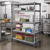 Thumbnail image #2 for Cambro Camshelving Basics Plus 4-Shelf Solid Shelf Kit, 24 x 48 Inch, Brushed Graphite