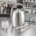 Thumbnail image #2 for American Metalcraft 34 oz. Double-Wall Stainless Steel Ice Bucket with Ice Tongs, Satin Finish