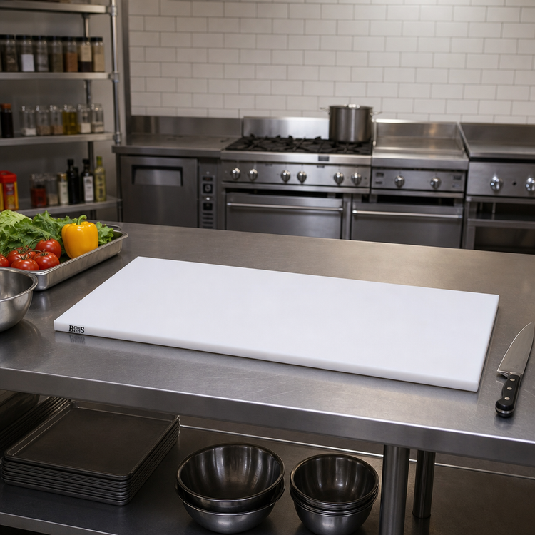 Product image #2 for John Boos PL20 96-Inch Reversible Polyethylene Steam Table Cutting Board, 1/2-Inch Thick