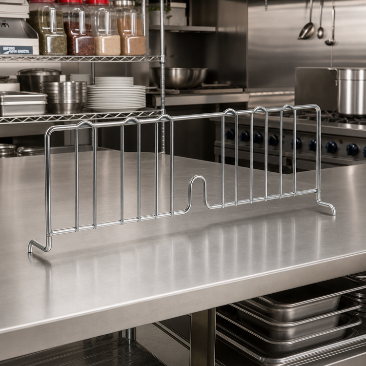 Product image #2 for Metro Super Erecta 8-Inch Tall x 24-Inch Deep Stainless Steel Shelf Divider