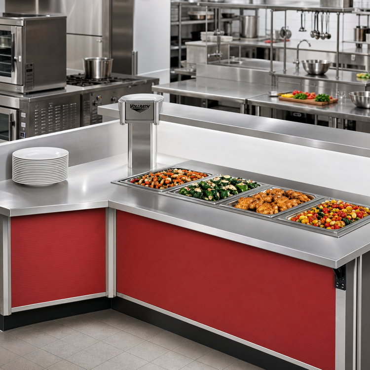 Product image #2 for Vollrath 4-Series Signature Server Stainless Steel ADA Countertop Inside Corner Plate Rest Station