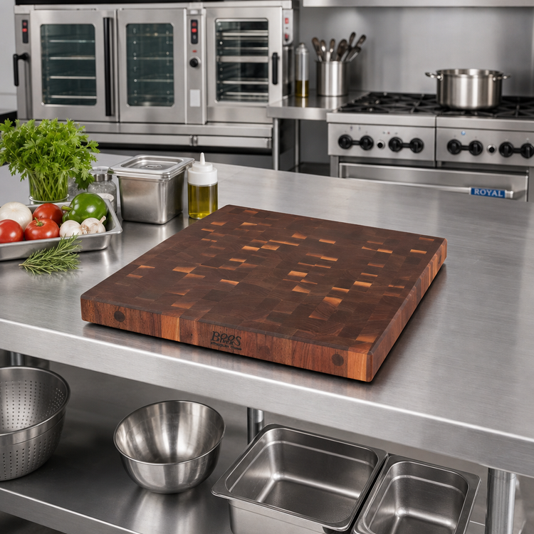 Product image #2 for John Boos Boos Block End Grain Walnut Island Countertop, 30"W x 27"D x 2-1/4" Thick