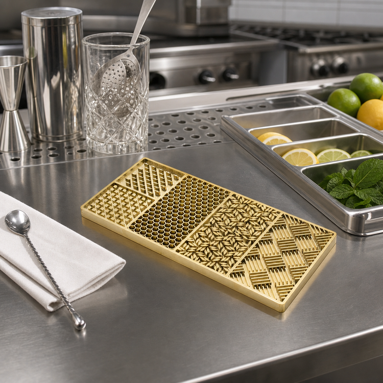 Product image #2 for Krowne Brass Ice Design Plate, 8 Inch W x 4 Inch D, 10 mm Thick