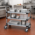 Thumbnail image #2 for Quantum 48-Inch x 18-Inch 3-Shelf Galvanized Utility Bus Cart