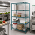 Thumbnail image #2 for Quantum 24 x 42 Inch 4-Shelf Wire Shelving Starter Kit, Green Epoxy Antimicrobial Finish