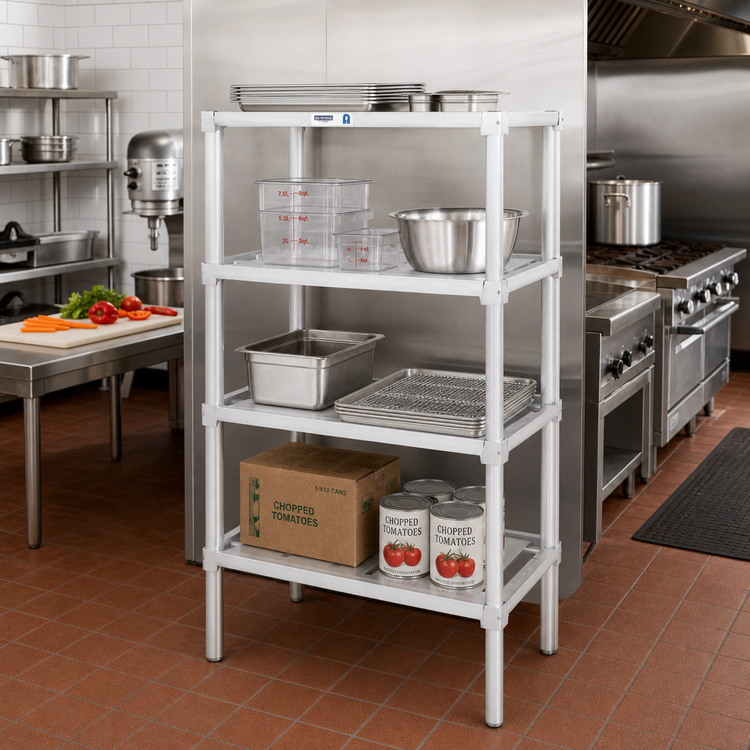 Product image #2 for Channel Manufacturing Tubular Adjustable Aluminum Shelf, 42 x 24 Inches