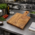 Thumbnail image #2 for American Metalcraft 14 x 9 Inch Olive Wood Rectangular Serving Board with Handle