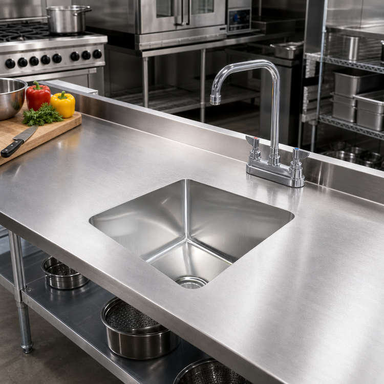 Product image #2 for John Boos 1-Compartment Weld-In Undermount Stainless Steel Sink, 14 x 16 x 12 Inches
