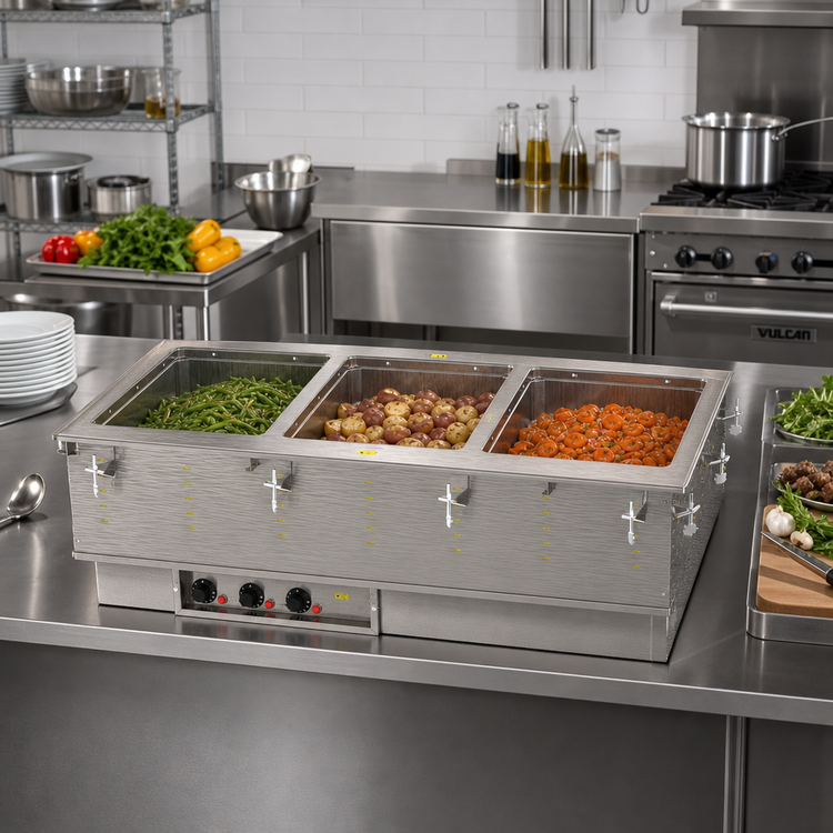 Product image #2 for Vollrath 3-Well Drop-In Electric Hot Food Well with Auto-Fill, Marine-Grade Stainless Steel, 240V