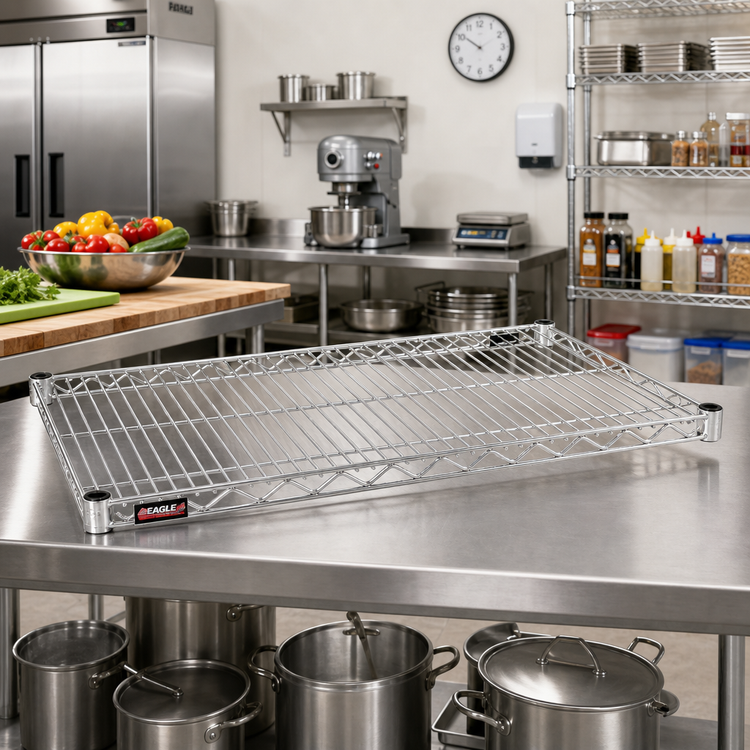 Product image #2 for Eagle Group QuadTruss 30 x 30 Stainless Steel Wire Shelf, 800 lb Capacity