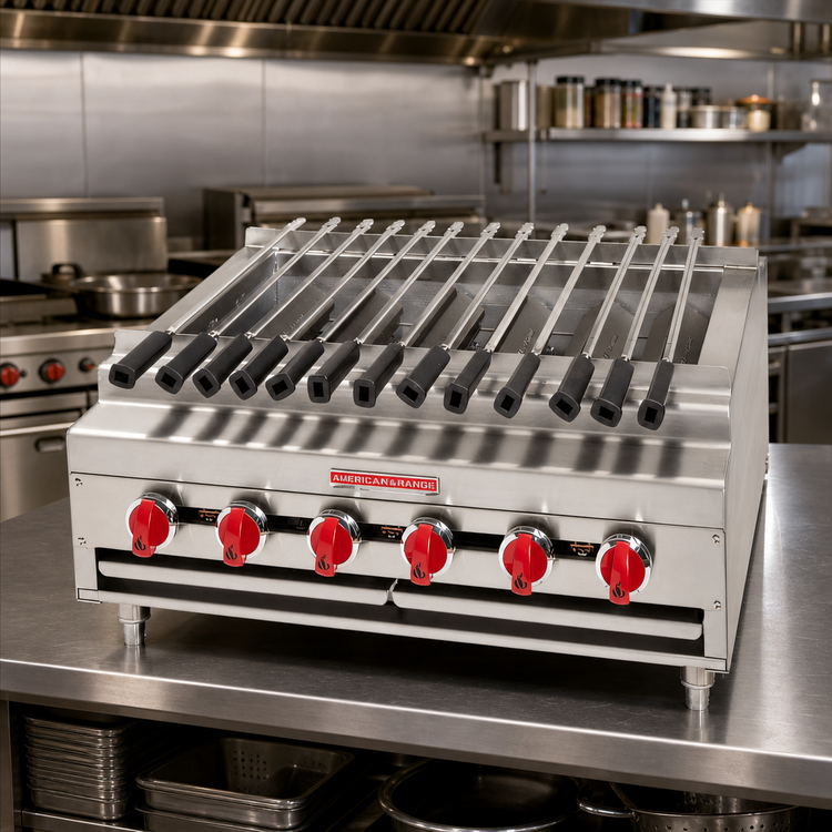 Product image #3 for American Range ARKB-36 36-Inch Countertop Gas Kebob Broiler with 6 Individually Controlled Burners