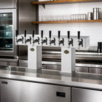 Thumbnail image #2 for Perlick Corporation 4006-8B4 Extra-High Countertop Glycol-Cooled Draft Beer Tower, Bridge Tee, 8 Faucets, Stainless Steel