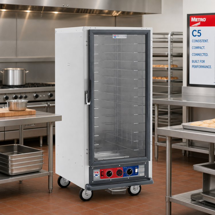 Product image #2 for Metro C5 1 Series 3/4 Height Mobile Non-Insulated Heated Holding and Proofing Cabinet with Fixed Wire Slides