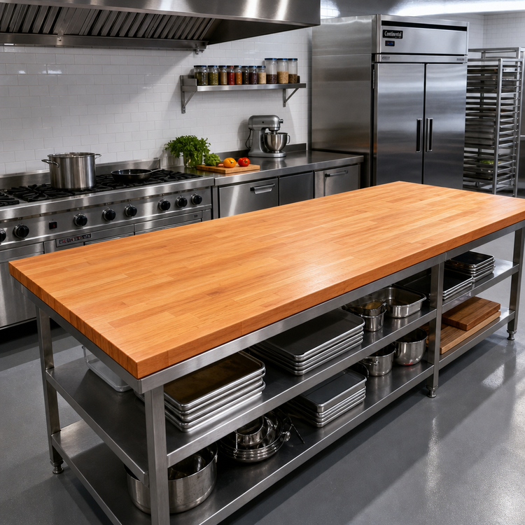 Product image #2 for Boos Block American Cherry Blended Edge Grain Kitchen Countertop with Varnique Finish, 120 x 27 x 1-1/2 Inch, Flat No-Backsplash