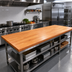 Thumbnail image #2 for Boos Block American Cherry Blended Edge Grain Kitchen Countertop with Varnique Finish, 120 x 27 x 1-1/2 Inch, Flat No-Backsplash