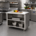 Thumbnail image #2 for Advance Tabco Special Value Series 36 x 24-Inch Economy Open Base Work Table with Mid-Shelf, 16 Gauge 304 Stainless Steel
