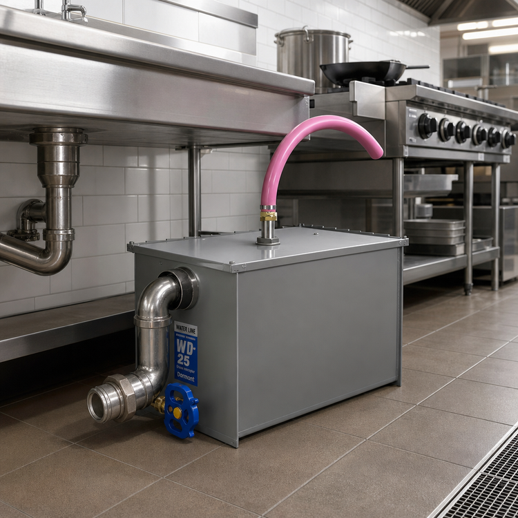 Product image #2 for Dormont WD-25-A Semi-Automatic Draw-Off Grease Interceptor, 25 GPM, 50 lb Capacity, 3-Inch Threaded Inlet & Outlet