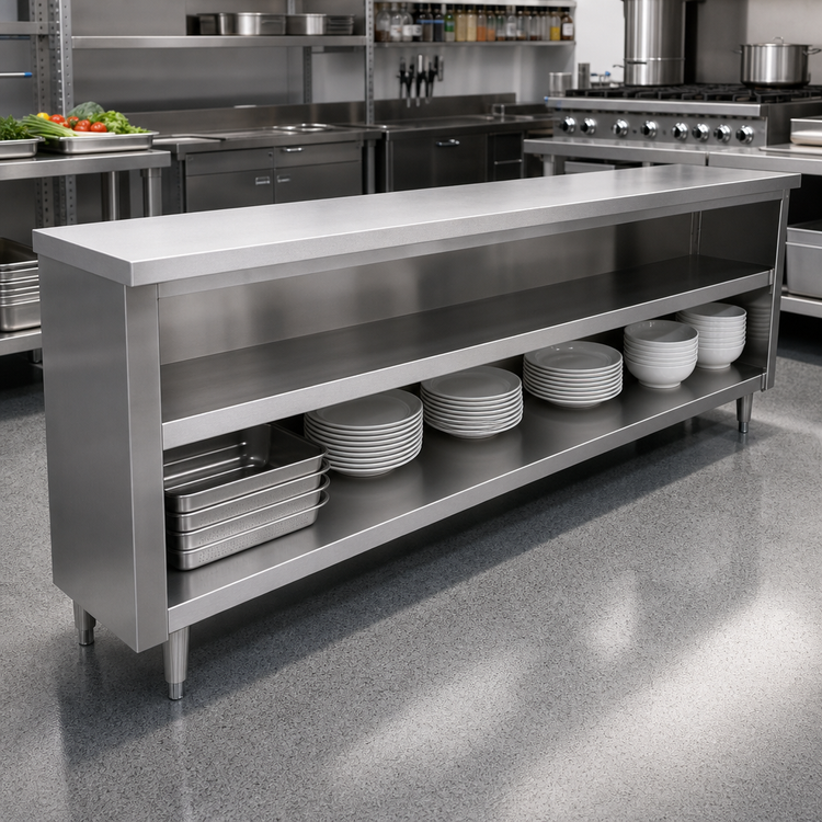 Product image #2 for Advance Tabco Special Value Series 60-Inch Stainless Steel Dish Cabinet with Open Base and Mid-Shelf