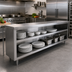Thumbnail image #2 for Advance Tabco Special Value Series 60-Inch Stainless Steel Dish Cabinet with Open Base and Mid-Shelf