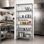 Thumbnail image #2 for Eagle Group Valu-Master A5-74-2424V 5-Tier Wire Add-On Shelving Unit, 24 W x 24 D x 74 H, Pewter Gray Epoxy