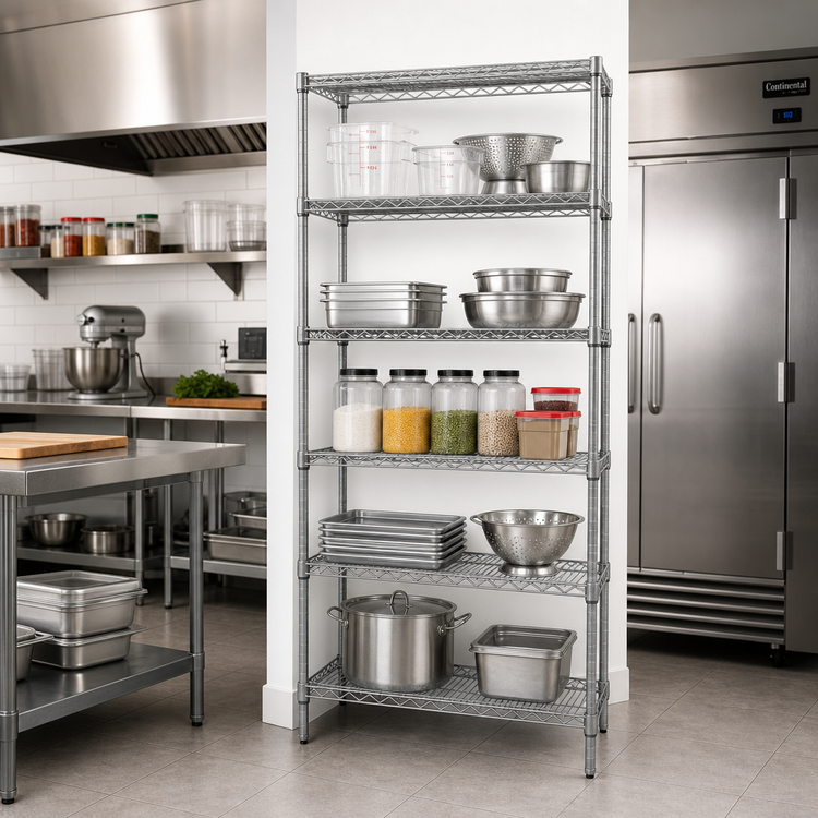 Product image #2 for Valu-Master 5-Tier Wire Add-On Shelving Unit, 24 x 24 x 74 Inches, Pewter Gray Epoxy