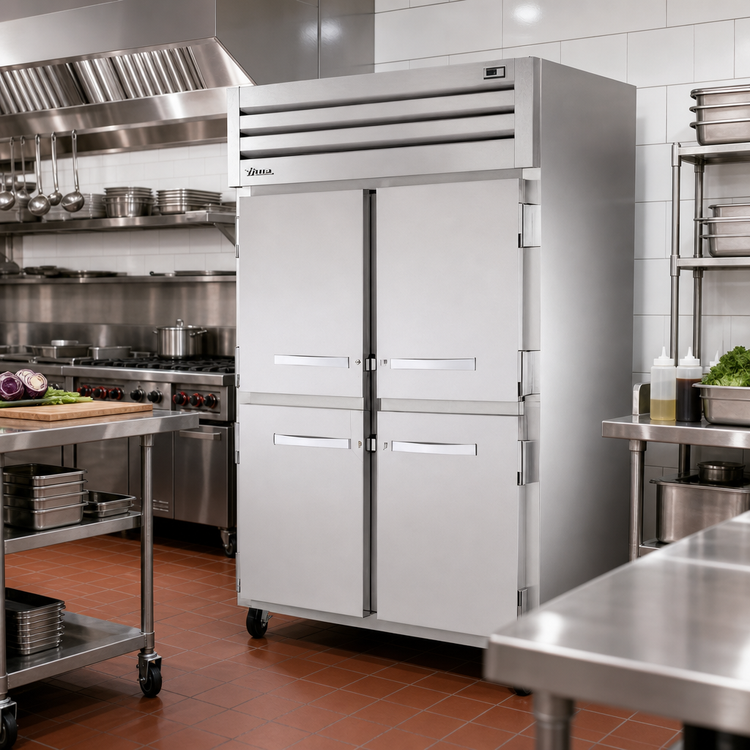 Product image #2 for True SPEC SERIES Two-Section Pass-Thru Refrigerator with Solid Half Front and Rear Swing Doors