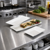 Thumbnail image #2 for American Metalcraft 18-3/8 Inch Trapezoid Break-Resistant Melamine Serving Platter, White, Slim Rim