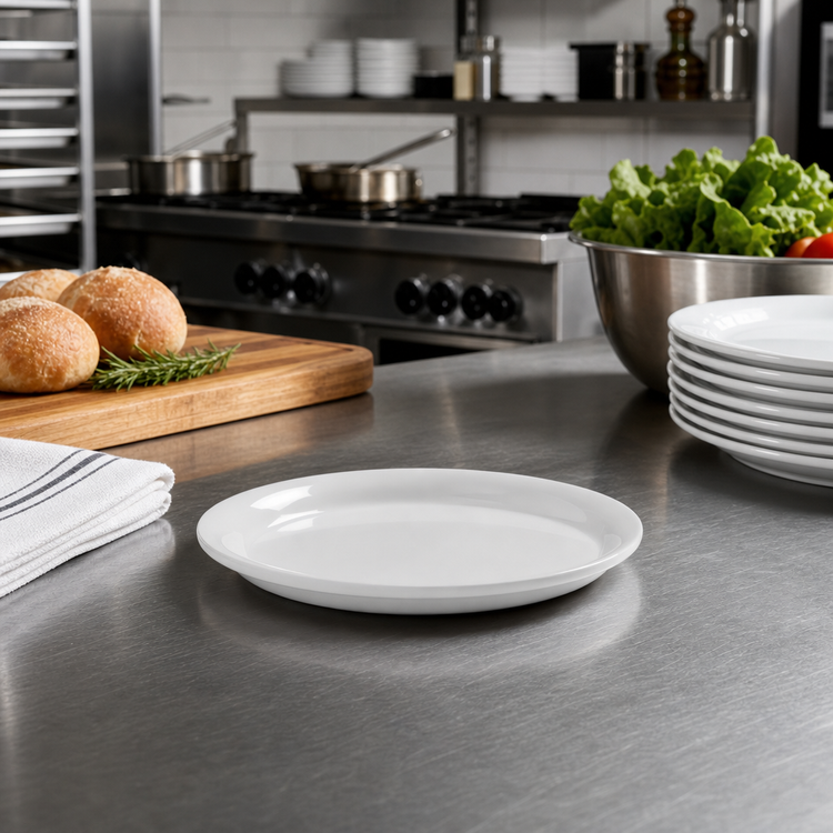 Product image #3 for Jane 6-Inch Round Narrow Rim Melamine Bread & Butter Plate, White