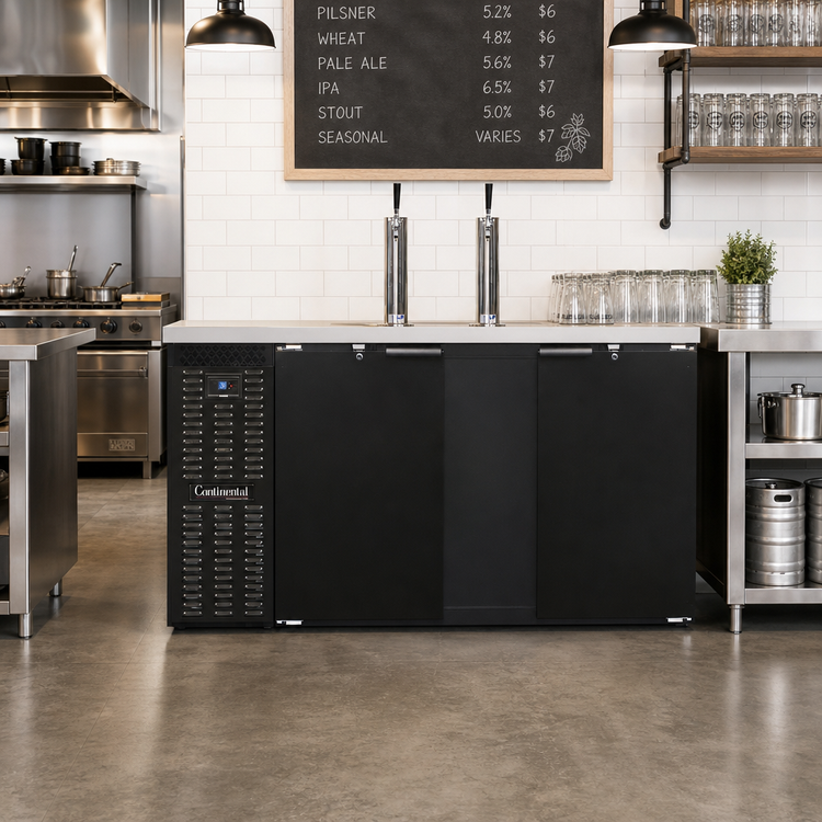 Product image #2 for Continental Refrigerator KC69SN 69" Shallow Depth 2-Tap 3-Keg Commercial Keg Cooler