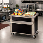Thumbnail image #2 for Dinex DineXpress DXP5ST 74-Inch Stainless Steel Mobile Modular Solid Top Utility Serving Counter with Open Understorage
