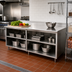 Thumbnail image #2 for Advance Tabco Special Value Economy 96-Inch x 24-Inch Stainless Steel Open Front Cabinet Work Table with 5-Inch Backsplash and Mid-Shelf