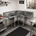 Thumbnail image #2 for John Boos Pro-Bowl 3-Compartment Corner Sink with Dual 36-Inch Drainboards, 16-Gauge Stainless Steel