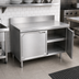 Thumbnail image #2 for La Rosa 48-Inch Stainless Steel Utility Stand Cabinet Base with Hinged Doors, 28-Inch Deep
