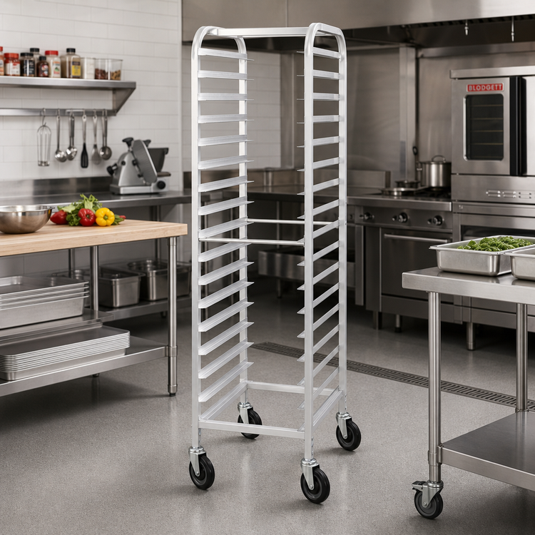 Product image #2 for Dinex Econoline All-Aluminum End-Load Pan Rack for 9 18 x 26 Inch Trays