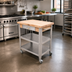Thumbnail image #3 for John Boos Cucina Elegante 30-Inch x 20-Inch Maple Butcher Block Cart with Stainless Steel Drawer and Shelves