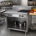 Thumbnail image #2 for Garland Cuisine Series Heavy Duty 36-Inch Gas Combination Top Range with 2 Open Burners, Right 18-Inch Even Heat Hot Top, and Storage Base