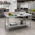 Thumbnail image #2 for Eagle Budget Series Stainless Steel Work Table with 4-1/2-Inch Backsplash and Adjustable Undershelf, 30 x 24 Inch