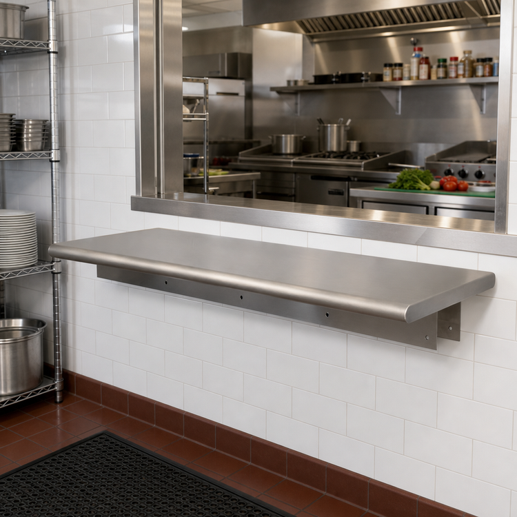 Product image #2 for BK Resources 60 Inch x 18 Inch Stainless Steel Pass-Through Shelf