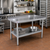 Thumbnail image #2 for Omcan Standard Series 48-Inch x 30-Inch x 24-Inch Stainless Steel Equipment Stand with Galvanized Undershelf